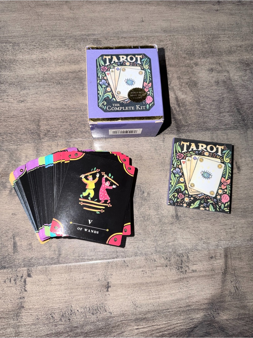 Tarot Complete Kit - Purple Box with Black Illustrated Cards
